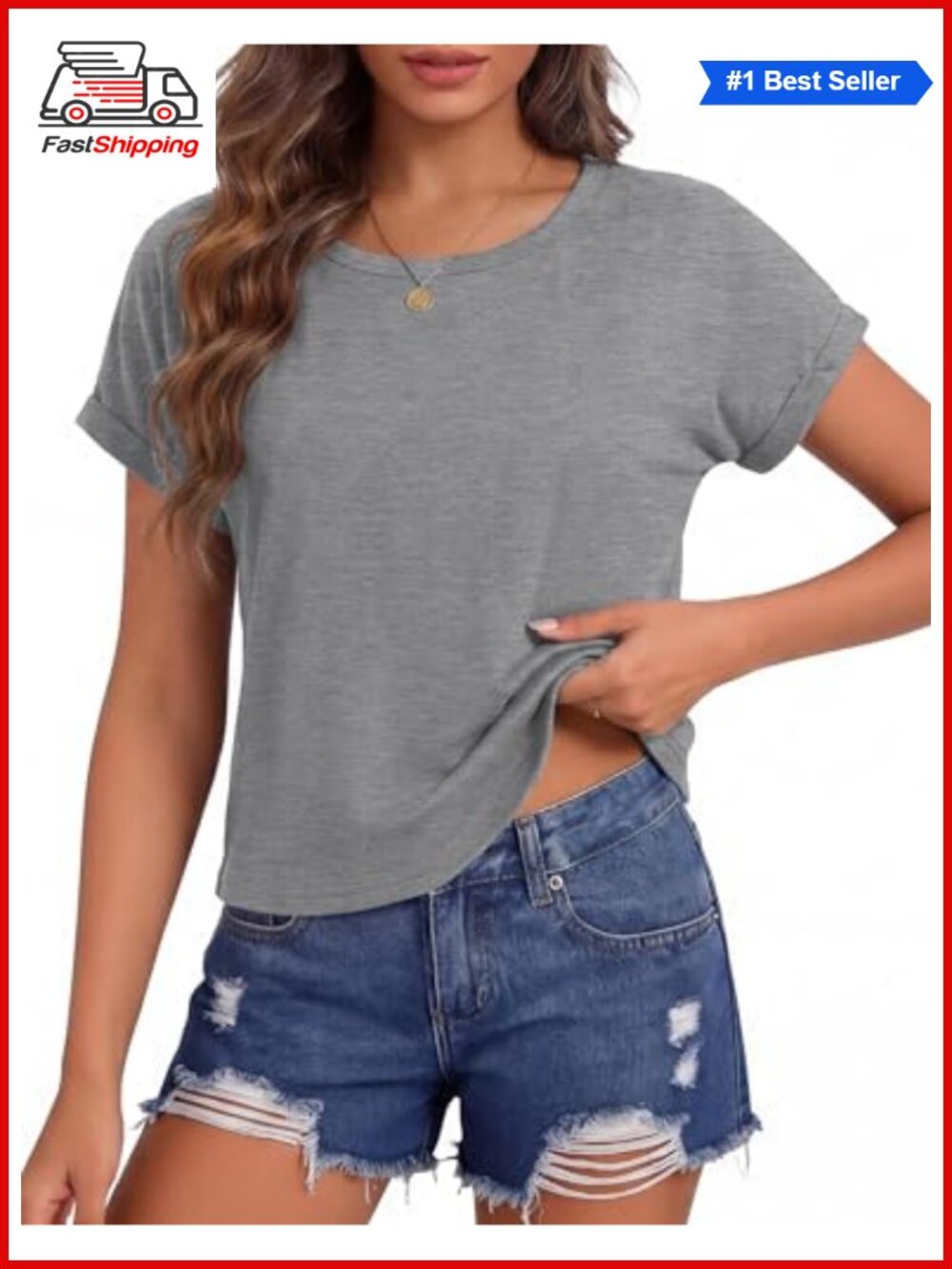 ✨ Totatuit Crop Tops Short Sleeve Crewneck Boxy Tee Summer Casual Shirt